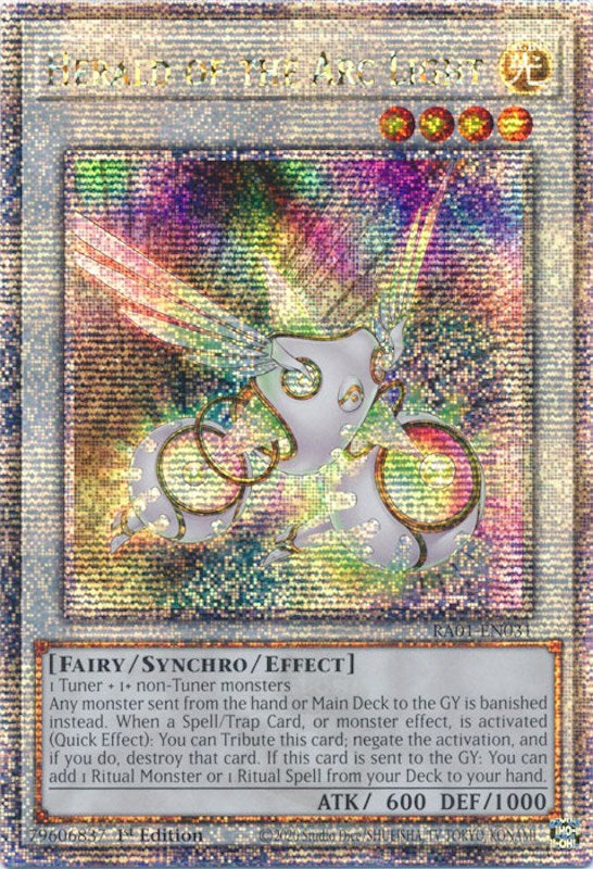 Herald of the Arc Light [RA01-EN031] Quarter Century Secret Rare | Exor Games Bridgewater