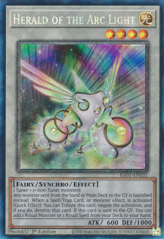 Herald of the Arc Light [RA01-EN031] Prismatic Collector's Rare | Exor Games Bridgewater