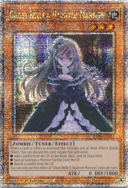 Ghost Belle & Haunted Mansion [RA01-EN011] Quarter Century Secret Rare | Exor Games Bridgewater