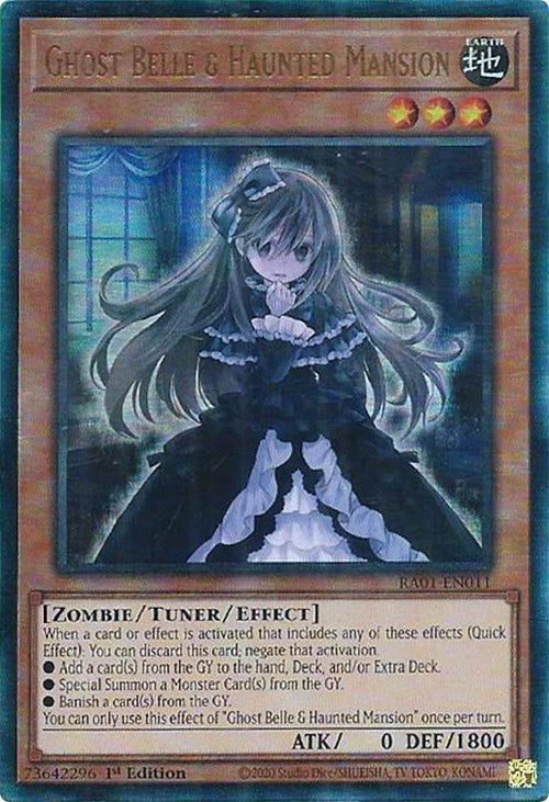 Ghost Belle & Haunted Mansion [RA01-EN011] Prismatic Ultimate Rare | Exor Games Bridgewater