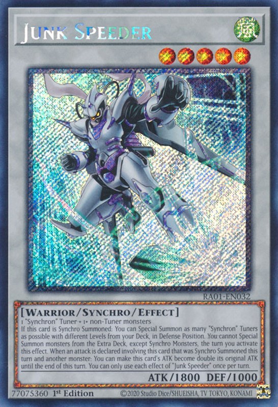 Junk Speeder [RA01-EN032] Platinum Secret Rare | Exor Games Bridgewater