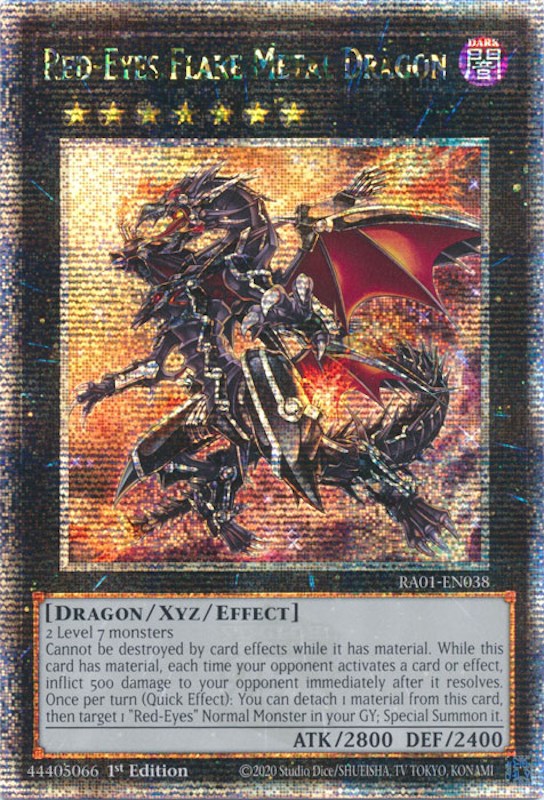 Red-Eyes Flare Metal Dragon [RA01-EN038] Quarter Century Secret Rare | Exor Games Bridgewater