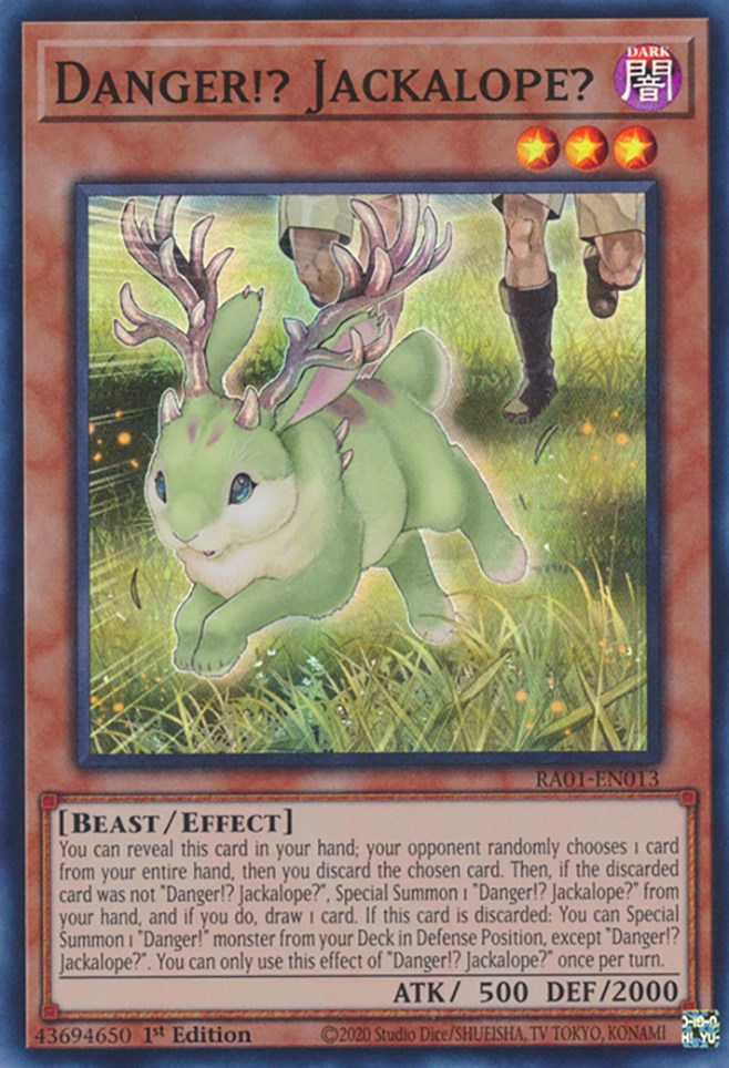 Danger!? Jackalope? [RA01-EN013] Super Rare | Exor Games Bridgewater