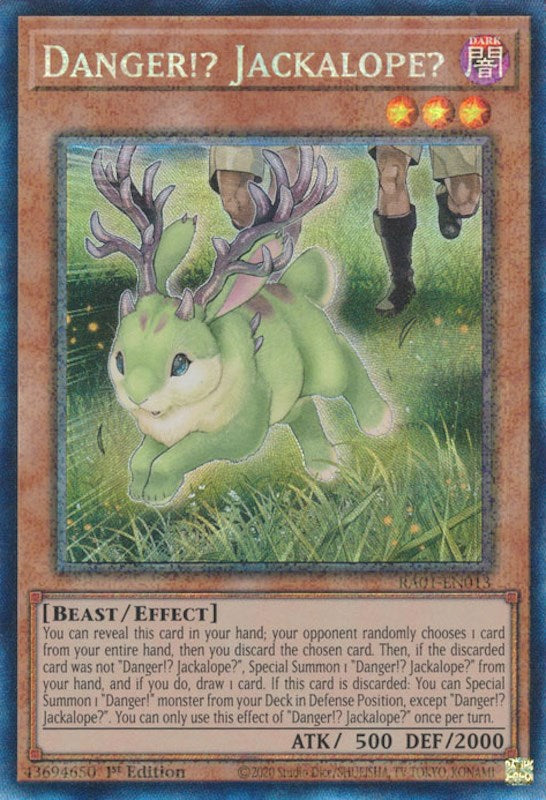 Danger!? Jackalope? [RA01-EN013] Prismatic Collector's Rare | Exor Games Bridgewater