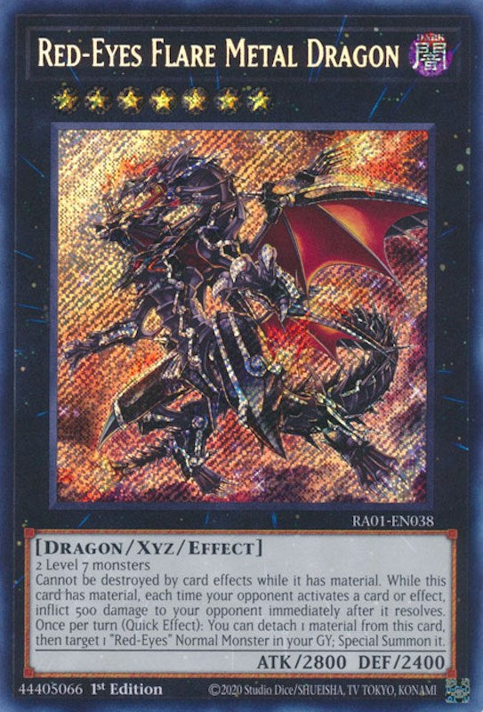 Red-Eyes Flare Metal Dragon [RA01-EN038] Secret Rare | Exor Games Bridgewater