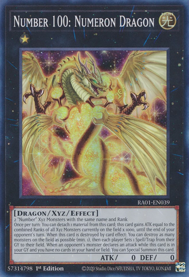 Number 100: Numeron Dragon [RA01-EN039] Super Rare | Exor Games Bridgewater