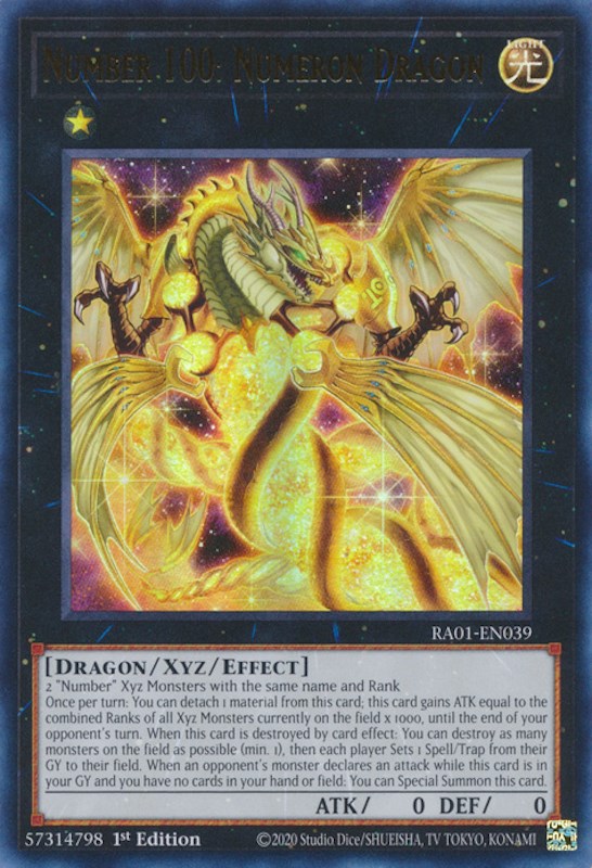 Number 100: Numeron Dragon [RA01-EN039] Ultra Rare | Exor Games Bridgewater