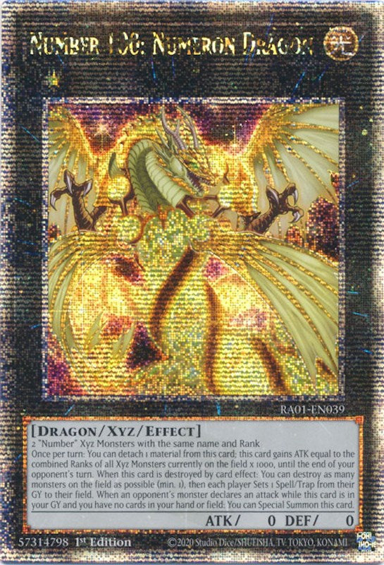 Number 100: Numeron Dragon [RA01-EN039] Quarter Century Secret Rare | Exor Games Bridgewater