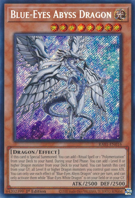 Blue-Eyes Abyss Dragon [RA01-EN016] Secret Rare | Exor Games Bridgewater