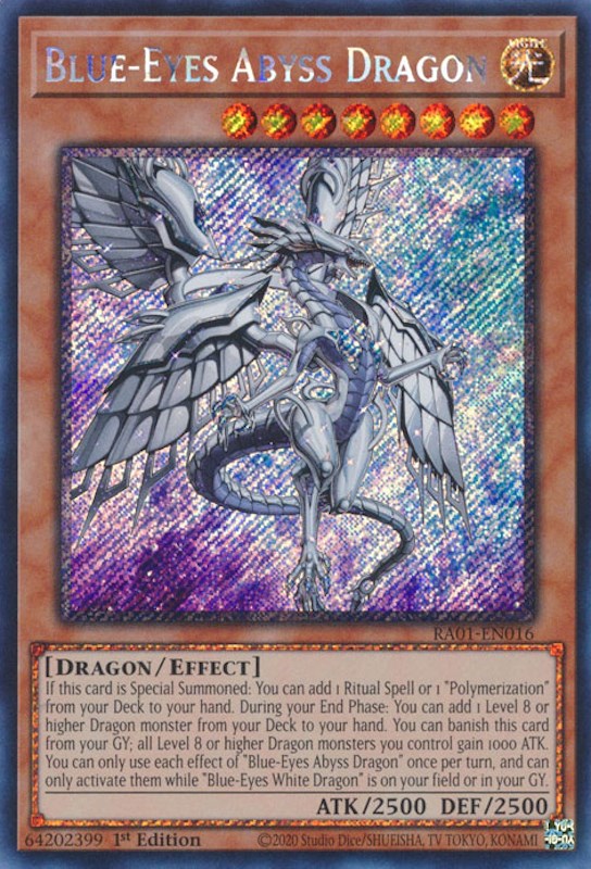 Blue-Eyes Abyss Dragon [RA01-EN016] Platinum Secret Rare | Exor Games Bridgewater