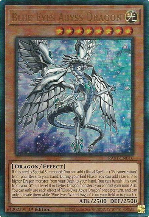 Blue-Eyes Abyss Dragon [RA01-EN016] Prismatic Ultimate Rare | Exor Games Bridgewater