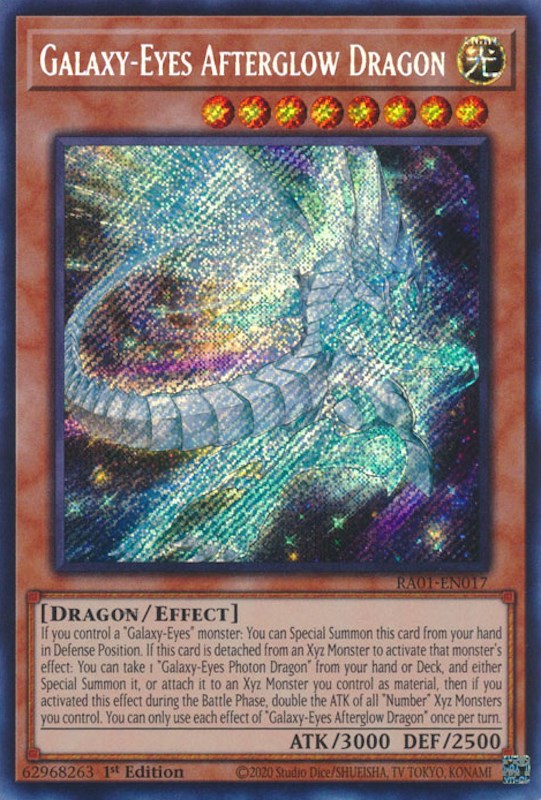 Galaxy-Eyes Afterglow Dragon [RA01-EN017] Secret Rare | Exor Games Bridgewater