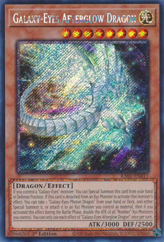 Galaxy-Eyes Afterglow Dragon [RA01-EN017] Platinum Secret Rare | Exor Games Bridgewater