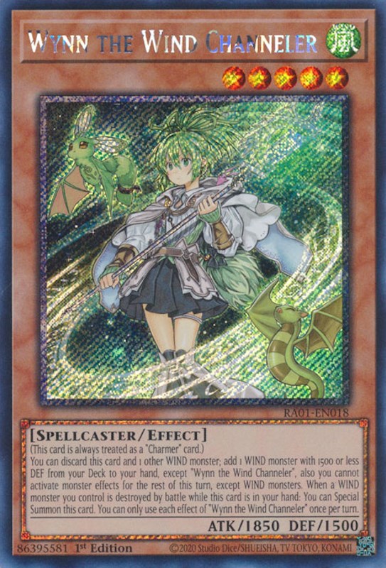 Wynn the Wind Channeler [RA01-EN018] Platinum Secret Rare | Exor Games Bridgewater