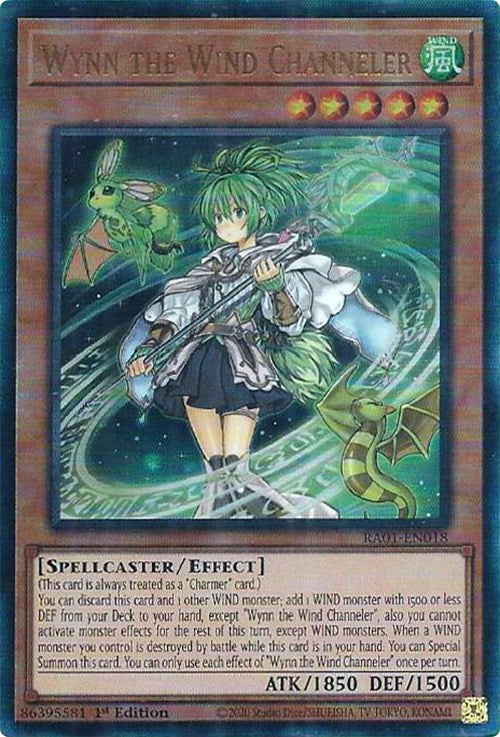 Wynn the Wind Channeler [RA01-EN018] Prismatic Ultimate Rare | Exor Games Bridgewater