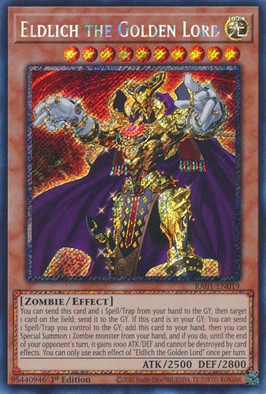 Eldlich the Golden Lord [RA01-EN019] Platinum Secret Rare | Exor Games Bridgewater