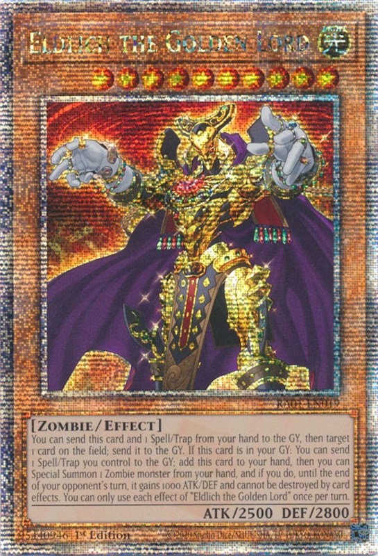 Eldlich the Golden Lord [RA01-EN019] Quarter Century Secret Rare | Exor Games Bridgewater