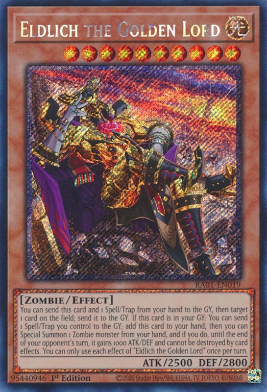 Eldlich the Golden Lord (Alternate Art) [RA01-EN019] Platinum Secret Rare | Exor Games Bridgewater