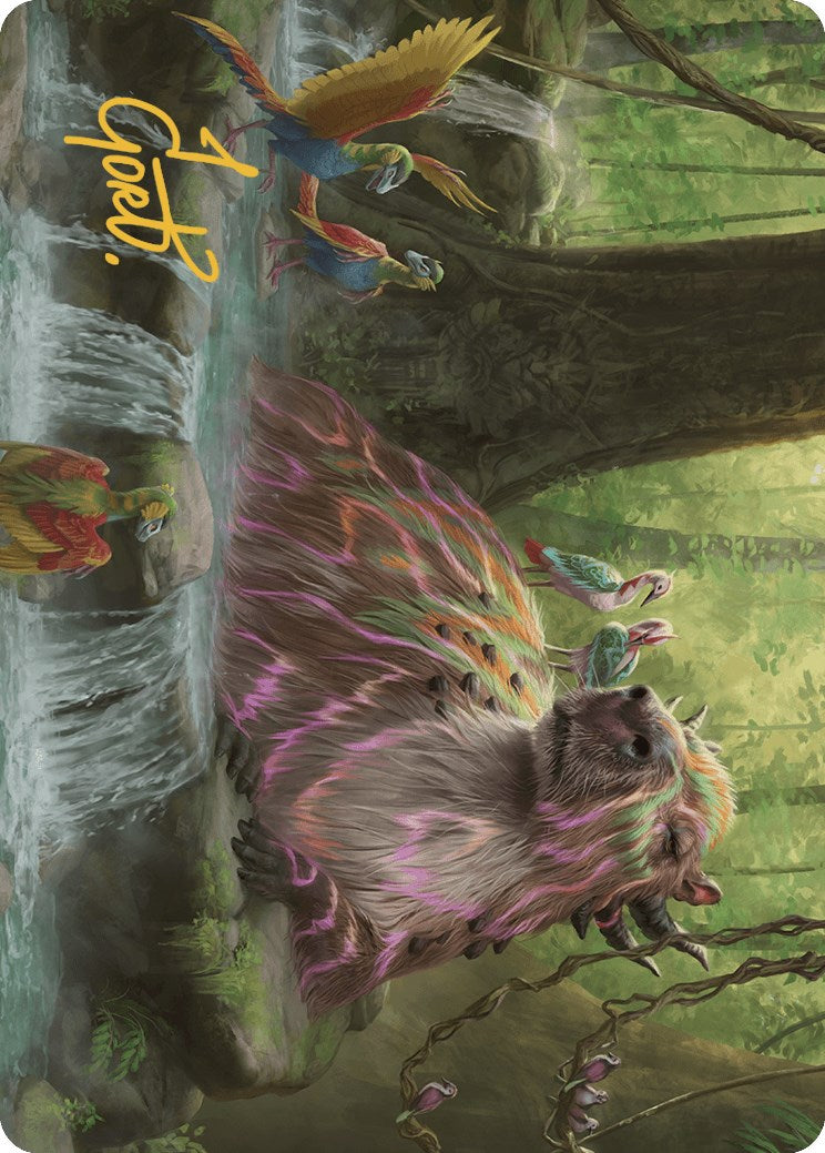 Basking Capybara Art Card (Gold-Stamped Signature) [The Lost Caverns of Ixalan Art Series] | Exor Games Bridgewater