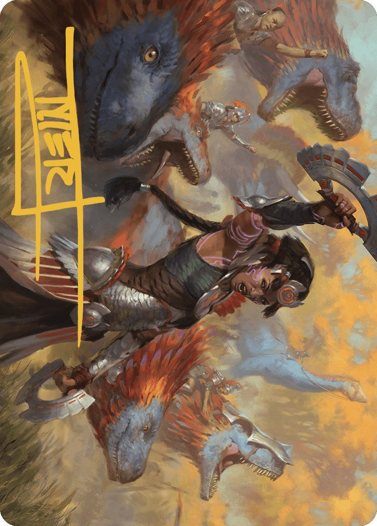 Huatli, Poet of Unity Art Card (Gold-Stamped Signature) [The Lost Caverns of Ixalan Art Series] | Exor Games Bridgewater