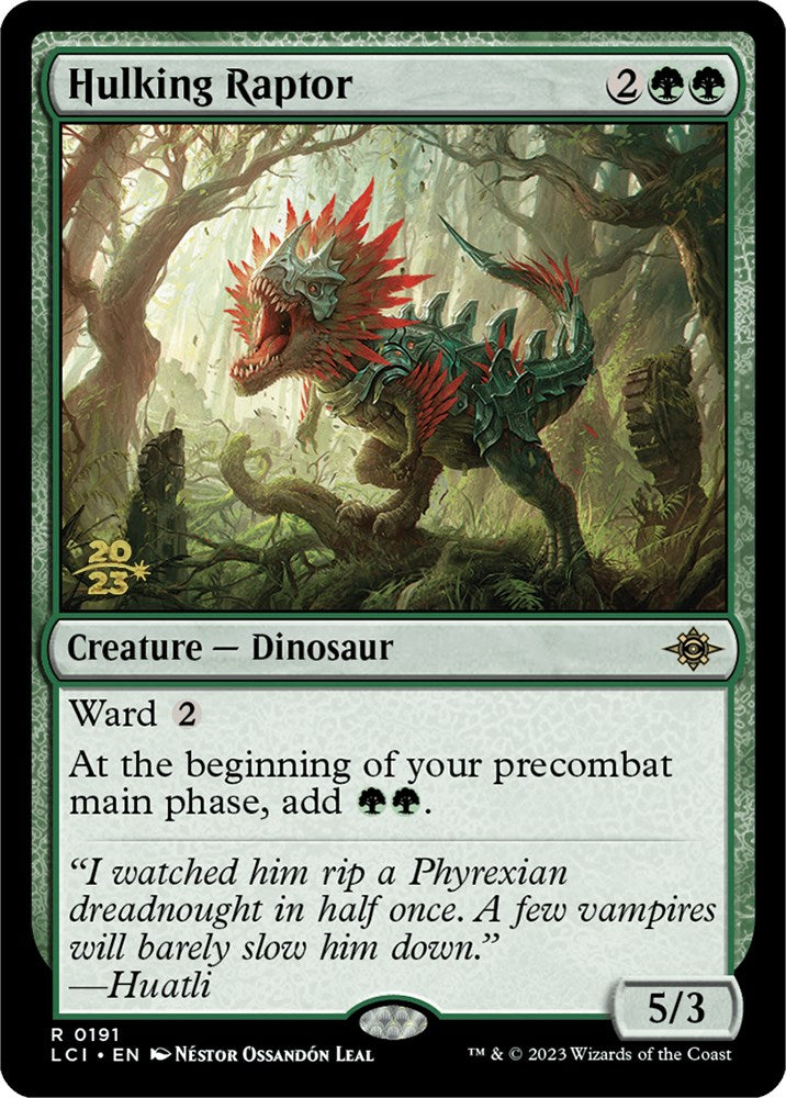 Hulking Raptor [The Lost Caverns of Ixalan Prerelease Cards] | Exor Games Bridgewater