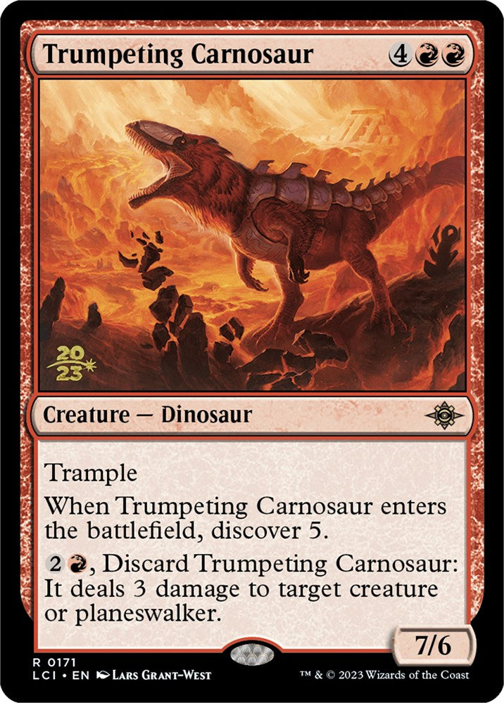 Trumpeting Carnosaur [The Lost Caverns of Ixalan Prerelease Cards] | Exor Games Bridgewater