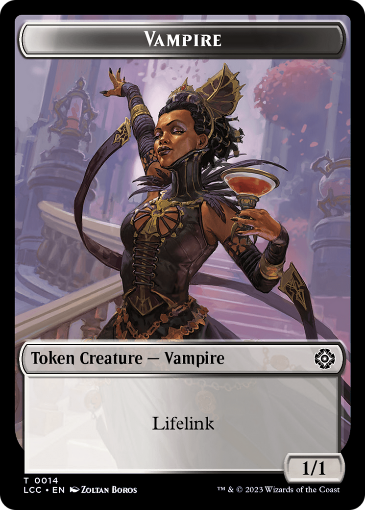 Vampire (0014) // Vampire Demon Double-Sided Token [The Lost Caverns of Ixalan Commander Tokens] | Exor Games Bridgewater