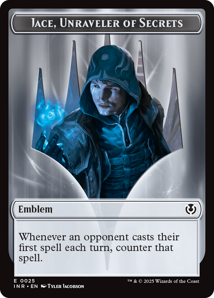 Human Wizard // Emblem - Jace, Unraveler of Secrets Double-Sided Token [Innistrad Remastered Tokens] | Exor Games Bridgewater