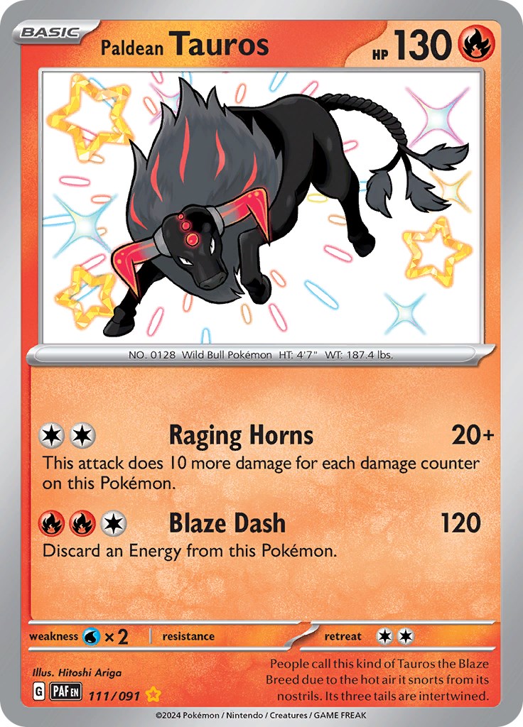 Paldean Tauros (111/091) [Scarlet & Violet: Paldean Fates] | Exor Games Bridgewater