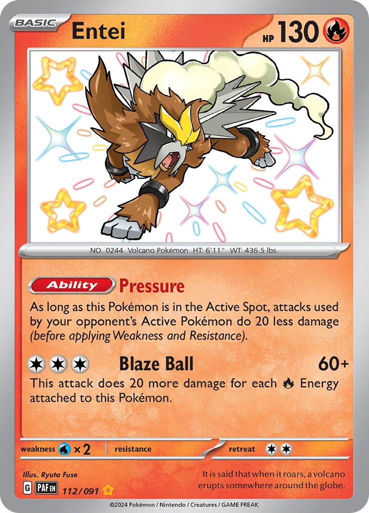 Entei (112/091) [Scarlet & Violet: Paldean Fates] | Exor Games Bridgewater