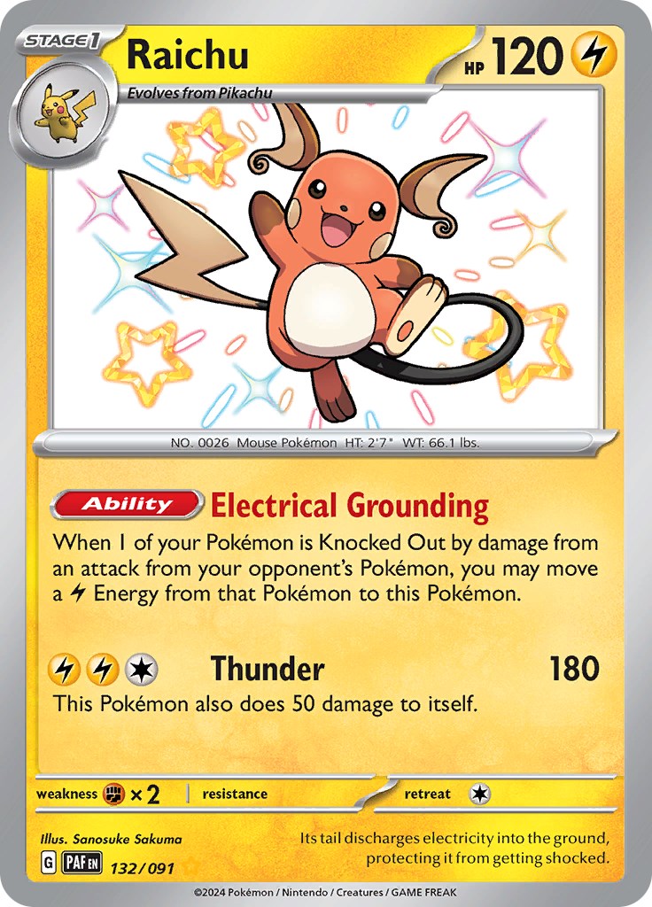 Raichu (132/091) [Scarlet & Violet: Paldean Fates] | Exor Games Bridgewater