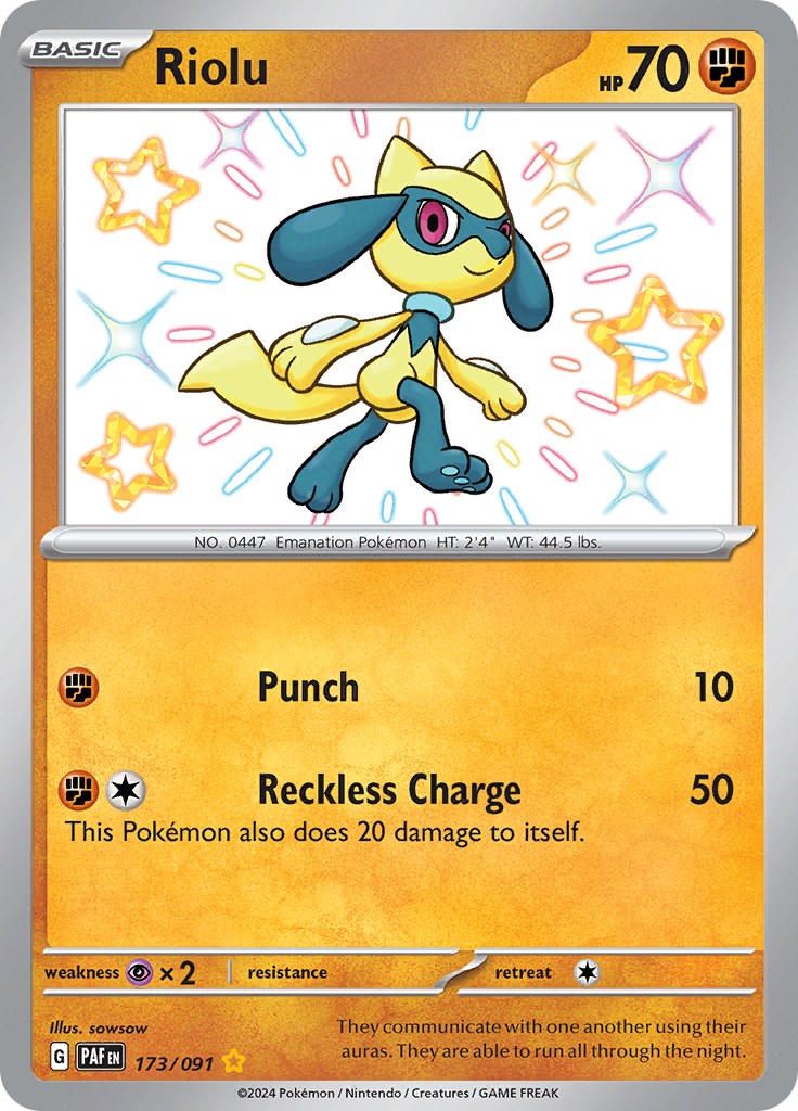 Riolu (173/091) [Scarlet & Violet: Paldean Fates] | Exor Games Bridgewater