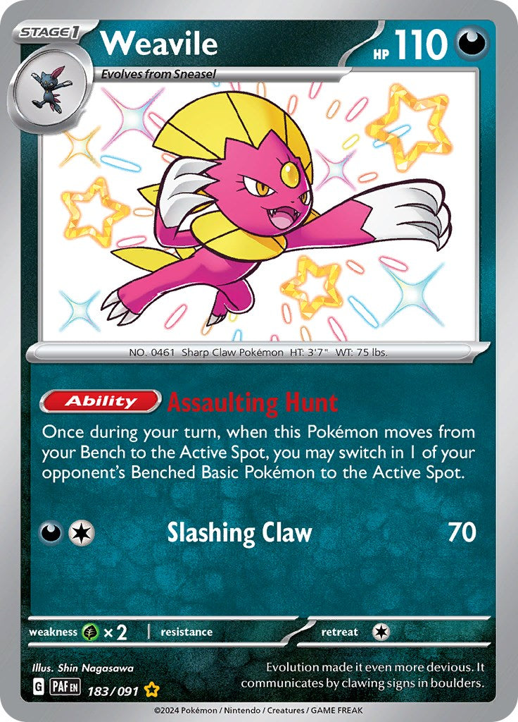 Weavile (183/091) [Scarlet & Violet: Paldean Fates] | Exor Games Bridgewater