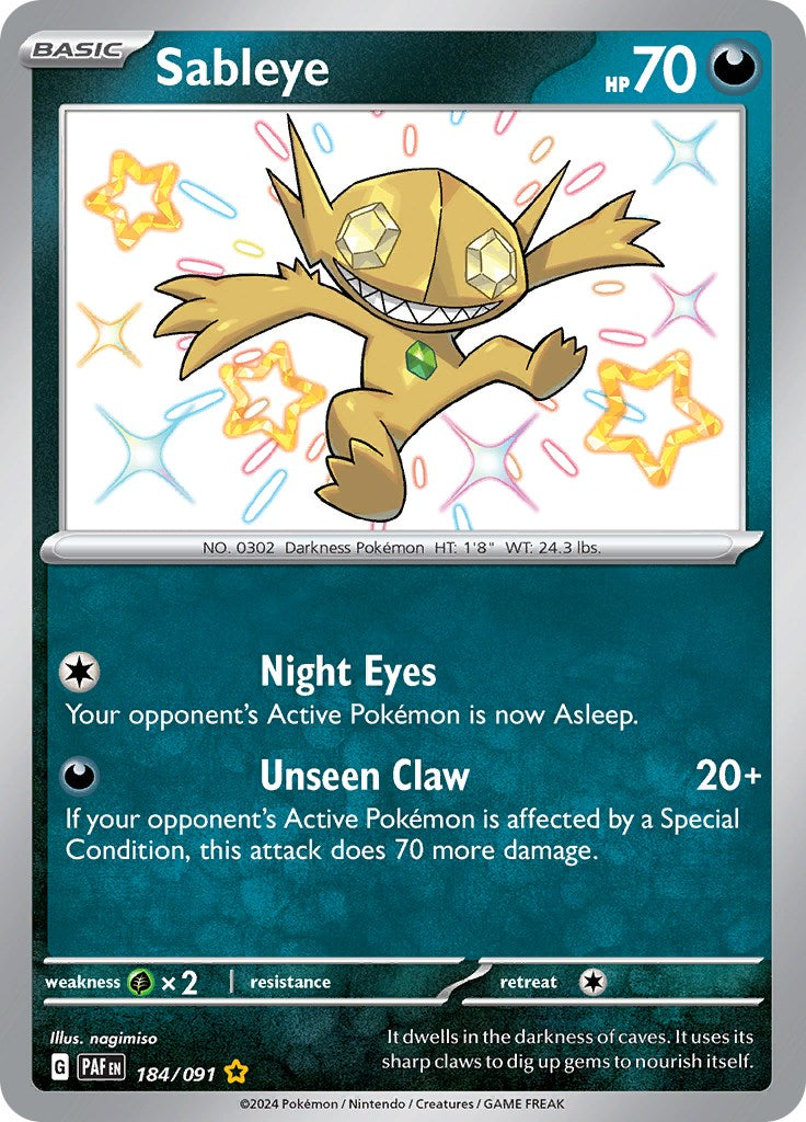 Sableye (184/091) [Scarlet & Violet: Paldean Fates] | Exor Games Bridgewater