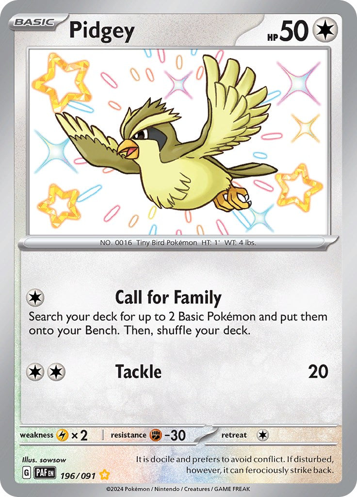 Pidgey (196/091) [Scarlet & Violet: Paldean Fates] | Exor Games Bridgewater