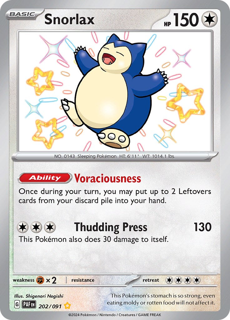 Snorlax (202/091) [Scarlet & Violet: Paldean Fates] | Exor Games Bridgewater