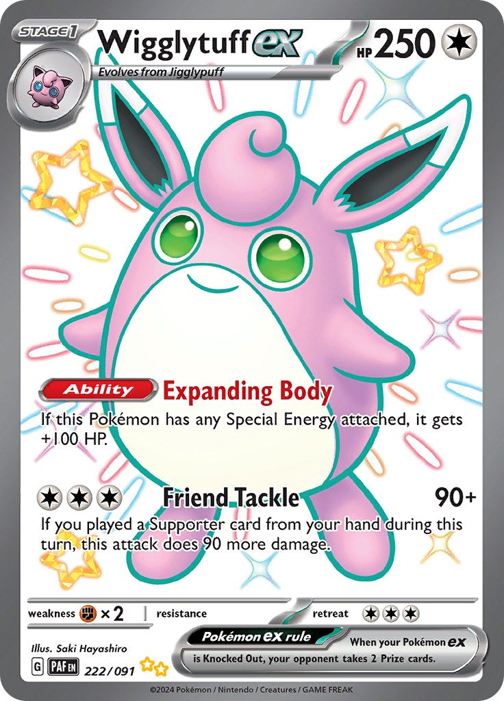 Wigglytuff ex (222/091) [Scarlet & Violet: Paldean Fates] | Exor Games Bridgewater