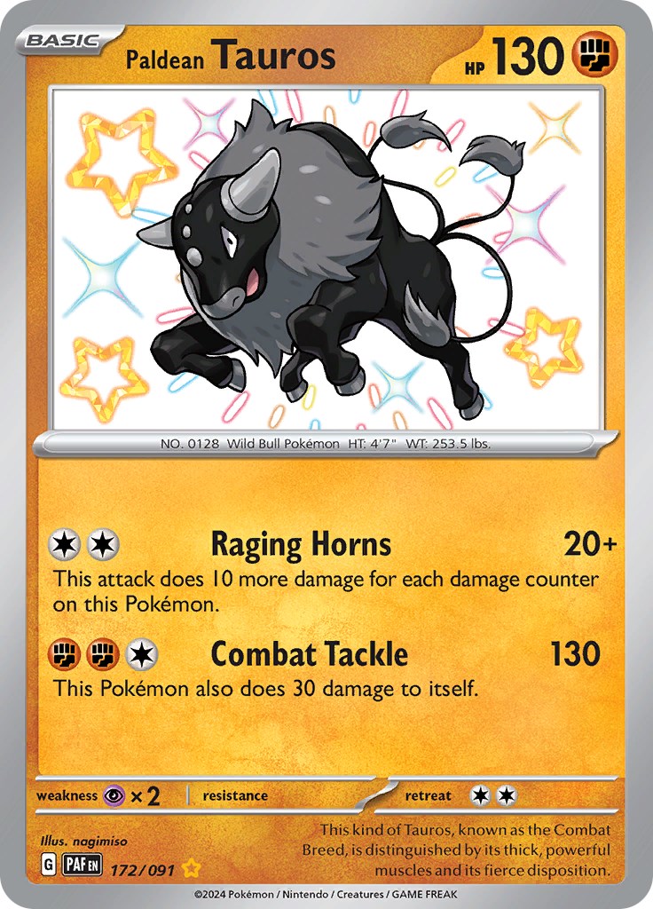 Paldean Tauros (172/091) [Scarlet & Violet: Paldean Fates] | Exor Games Bridgewater