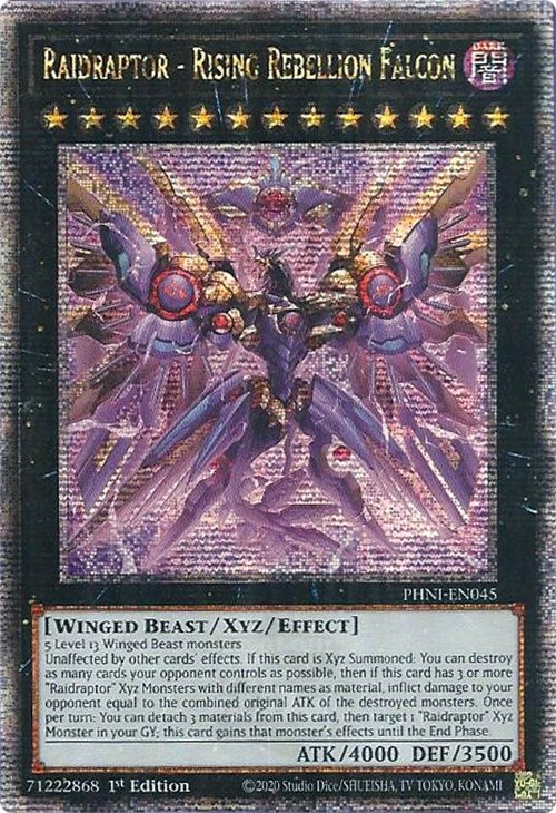 Raidraptor - Rising Rebellion Falcon [PHNI-EN045] Quarter Century Secret Rare | Exor Games Bridgewater