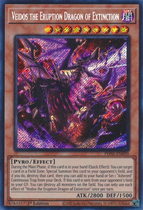 Veidos the Eruption Dragon of Extinction [PHNI-EN090] Secret Rare | Exor Games Bridgewater