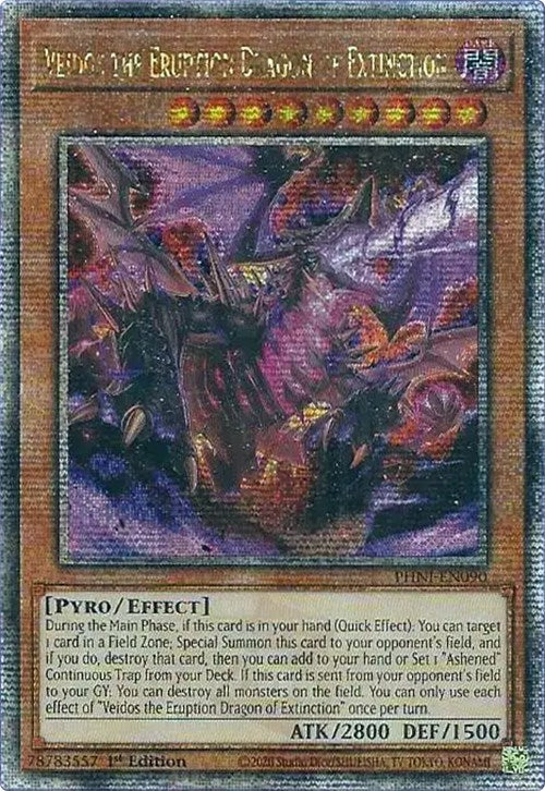 Veidos the Eruption Dragon of Extinction [PHNI-EN090] Quarter Century Secret Rare | Exor Games Bridgewater