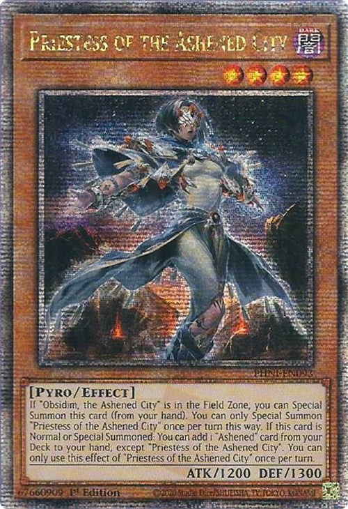 Priestess of the Ashened City [PHNI-EN093] Quarter Century Secret Rare | Exor Games Bridgewater