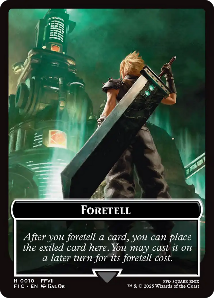 Foretell // Treasure Double-Sided Token (Surge Foil) [FINAL FANTASY Commander Tokens] | Exor Games Bridgewater