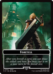 Foretell // Treasure Double-Sided Token (Surge Foil) [FINAL FANTASY Commander Tokens] | Exor Games Bridgewater