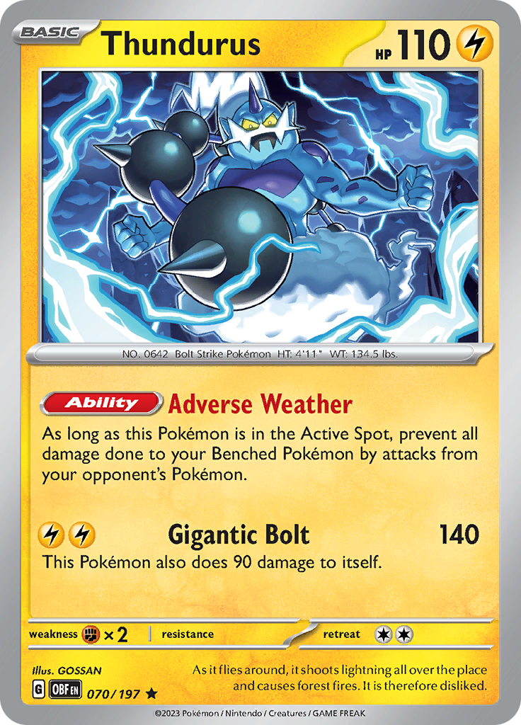 Thundurus (070/197) [Scarlet & Violet: Obsidian Flames] | Exor Games Bridgewater