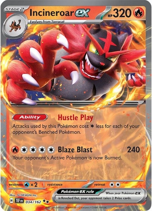 Incineroar ex (034/162) [Scarlet & Violet: Temporal Forces] | Exor Games Bridgewater