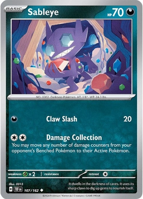 Sableye (107/162) [Scarlet & Violet: Temporal Forces] | Exor Games Bridgewater