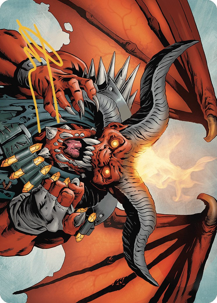 Rakdos, the Muscle Art Card (Gold-Stamped Signature) [Outlaws of Thunder Junction Art Series] | Exor Games Bridgewater