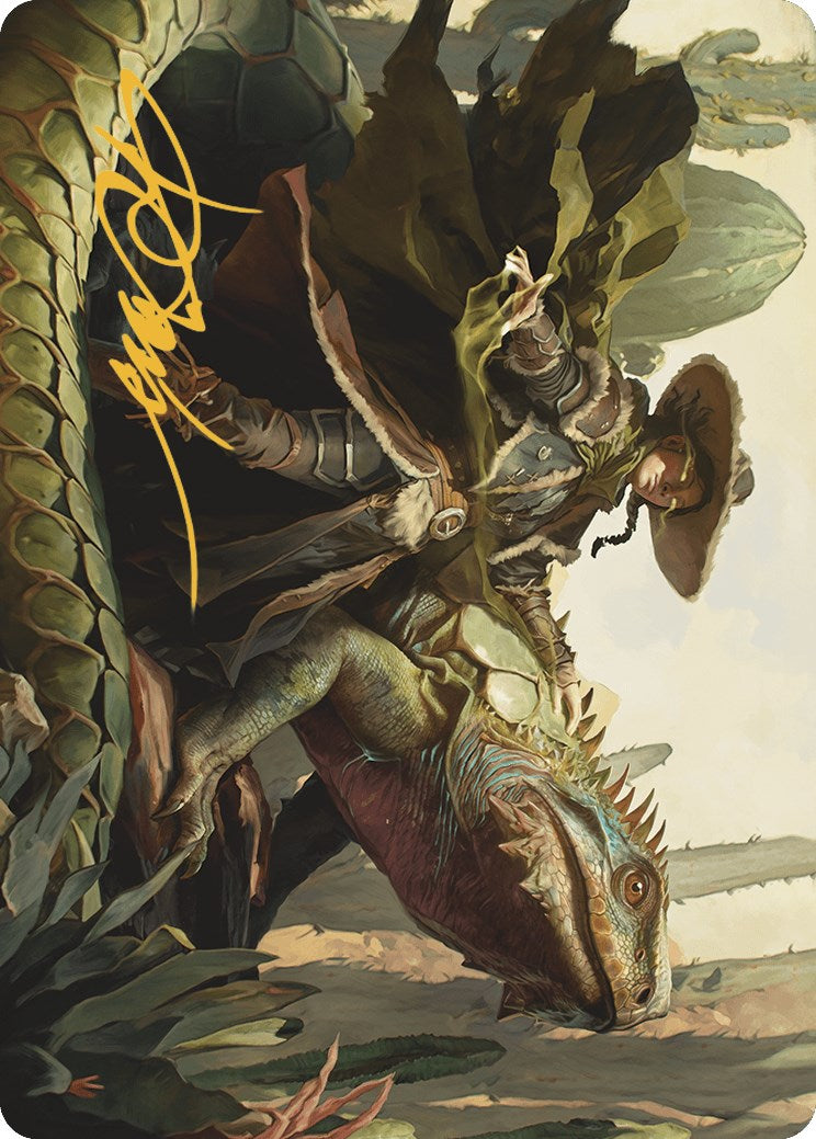 Outcaster Trailblazer Art Card (Gold-Stamped Signature) [Outlaws of Thunder Junction Art Series] | Exor Games Bridgewater