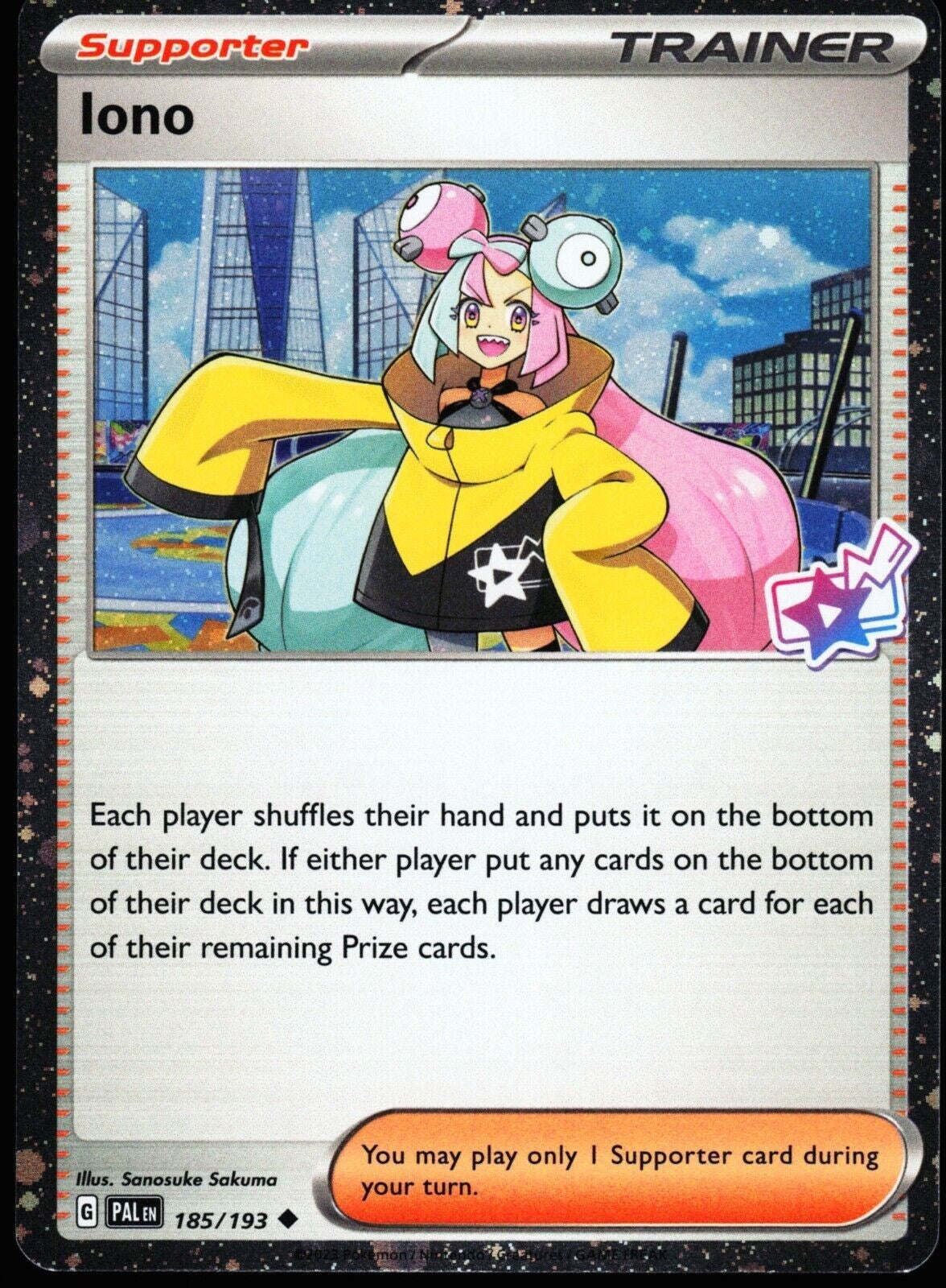 Iono (185/193) (Cosmo Foil) [Scarlet & Violet: Paldea Evolved] | Exor Games Bridgewater